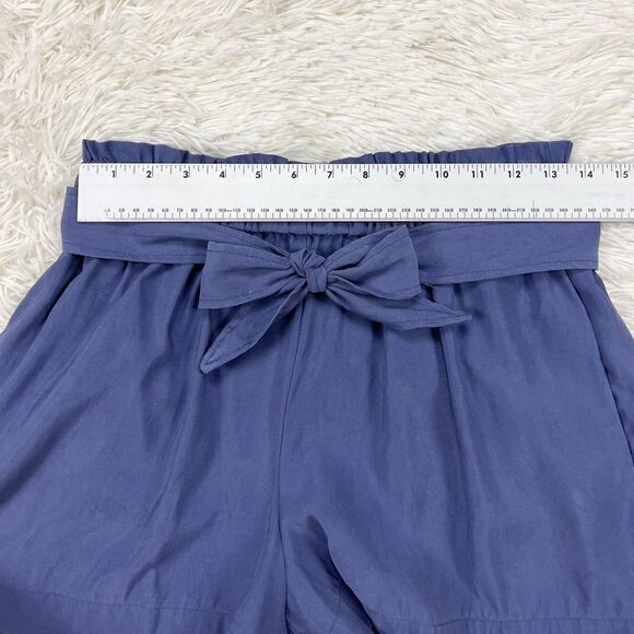 BCBG MaxAzria Navy Blue Tencil Paperbag Shorts Small - Picture 4 of 8